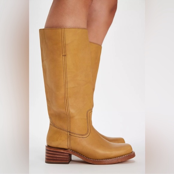 Frye Shoes - Classic Tall Leather Riding Boots - Mustard